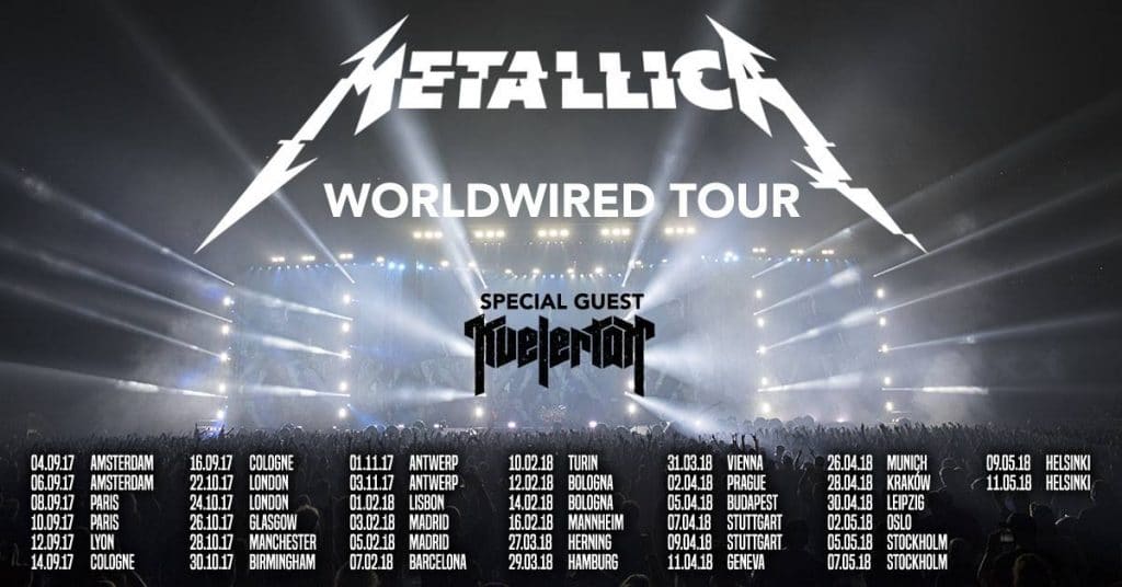 METALLICA visitarán Madrid y Barcelona en febrero de 2018 METALLICA visitarán Madrid y Barcelona en febrero de 2018