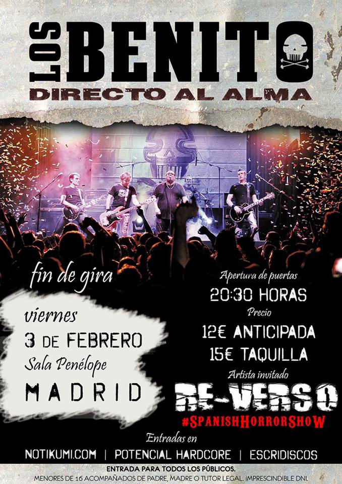 Los Benito Concierto fin de gira de Los Benito y Re-Verso en Madrid el 3 de febrero