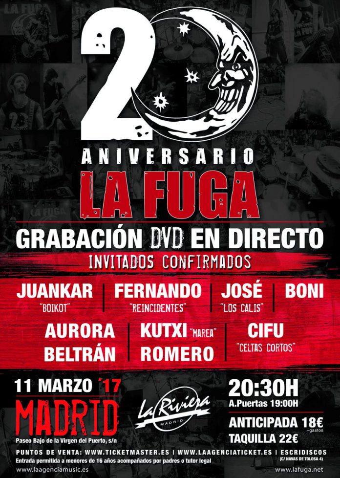 La Fuga Últimas entradas disponibles para el concierto 20 aniversario de La Fuga en Madrid