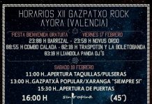 Horarios confirmados del XII Festival Gazpatxo Rock