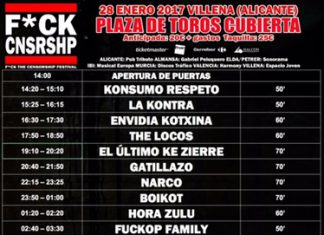 Horarios del Fck Cnsrshp festival de Villena