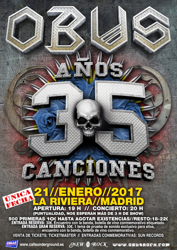 Obús celebrará su 35 aniversario el 21 de enero en La Riviera (Madrid)