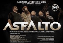Asfalto grabarán su nuevo CD + DVD en directo en La Riviera (Madrid)