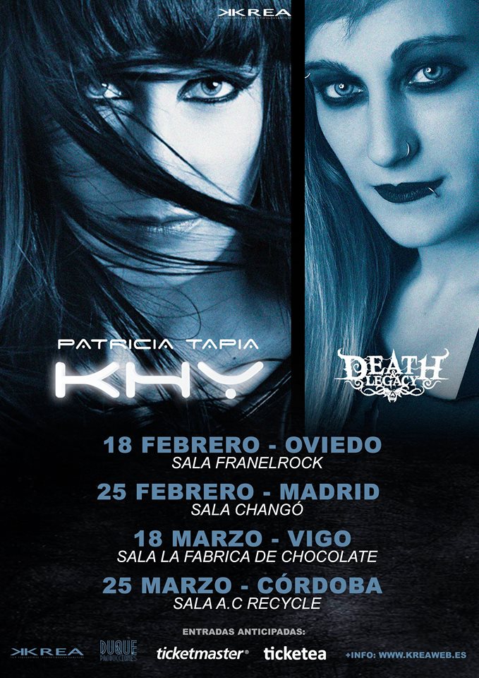 tour khy Fechas de la gira de Patricia Tapia KHY y Death&Legacy por la península