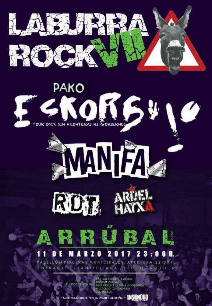 Cartel oficial del VII Festival Laburra Rock de Arrúbal, Logroño