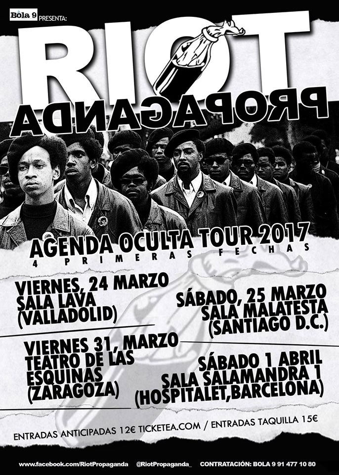 Riot Propaganda Primeras fechas del regreso de Riot Propaganda a los escenarios