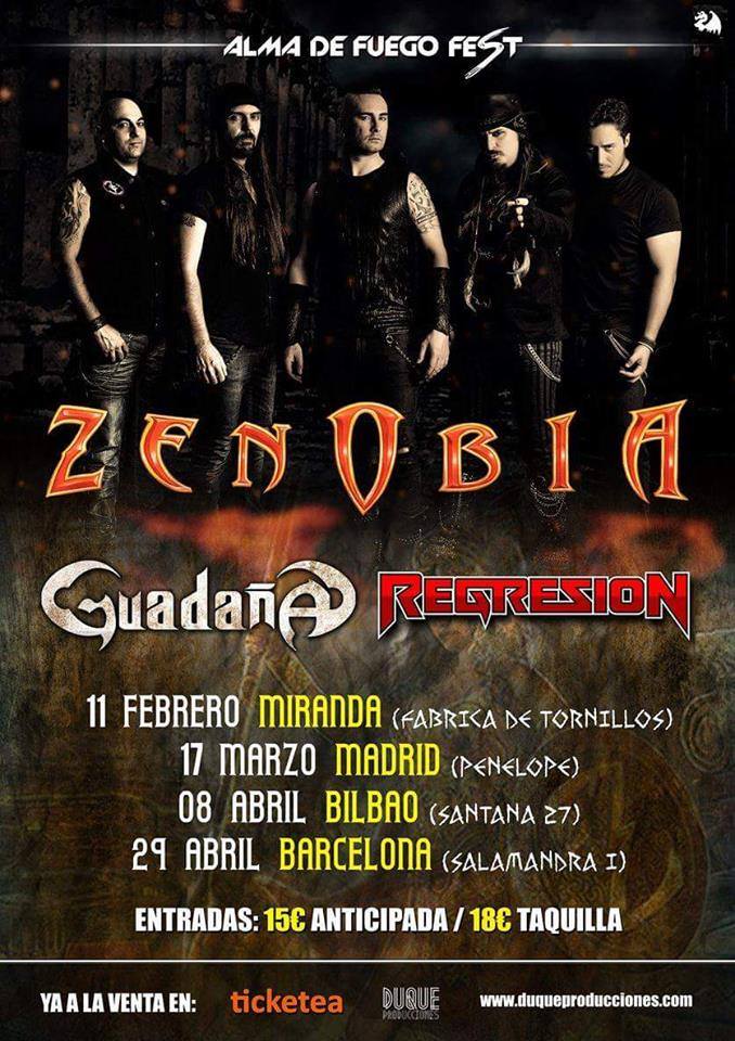 Alma de fuego Zenobia, Guadaña y Regresión de gira juntos en el Alma de Fuego Fest