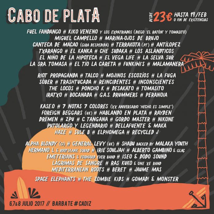 Cabo de Plata Inconscientes, Talco y Riot Propaganda entre las nuevas confirmaciones del Cabo de Plata 2017