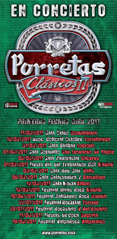 Porretas Primeras fechas de Porretas presentando su próximo disco
