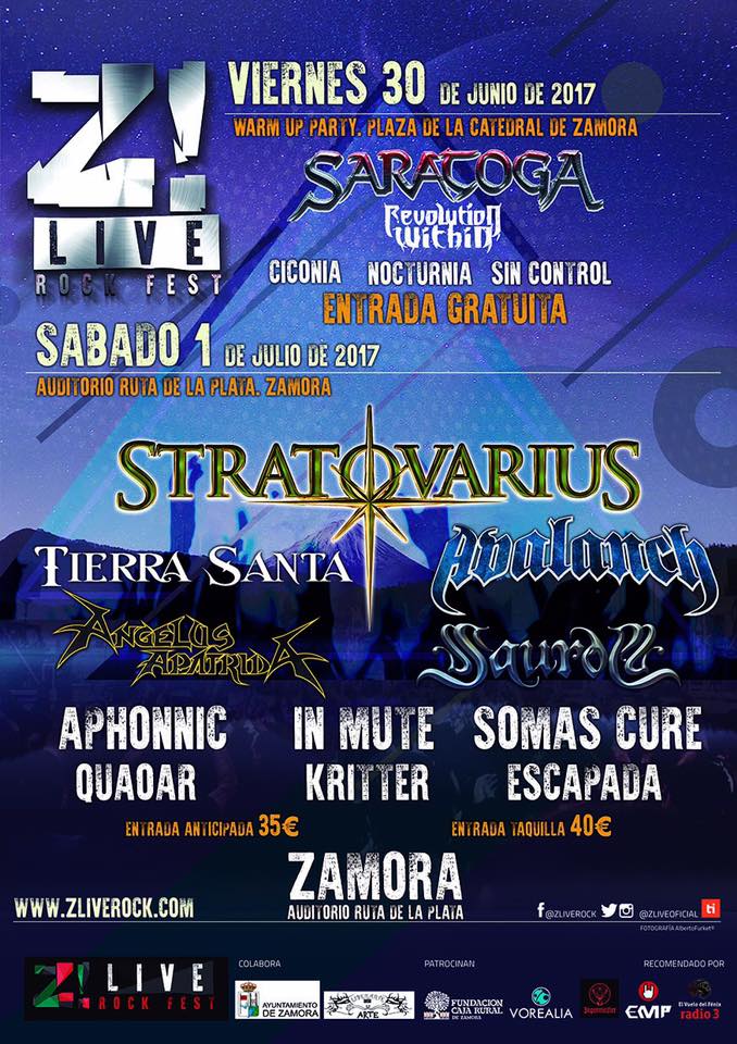 Z Live Rock Cartel definitivo del ZLive Rock Festival de Zamora