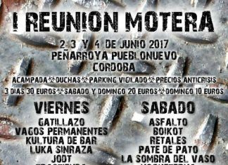 Cartel de la I Reunión Motera en Peñarroya Pueblonuevo (Córdoba)