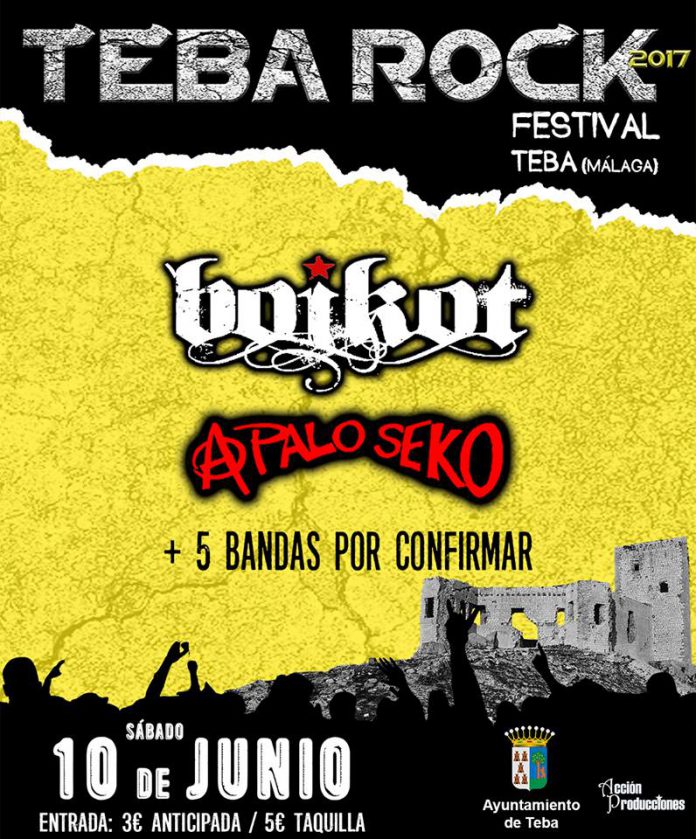 Teba Rock Boikot y A Palo Seko confirmados para la nueva edición del festival Teba Rock