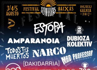 Cartel definitivo del Festival Sonrías Baixas 2017 de Bueu, Galicia
