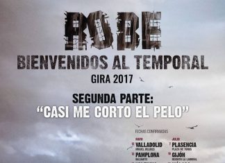 Primeras fechas confirmadas de la segunda parte de la gira de Robe "Bienvenidos al Temporal"