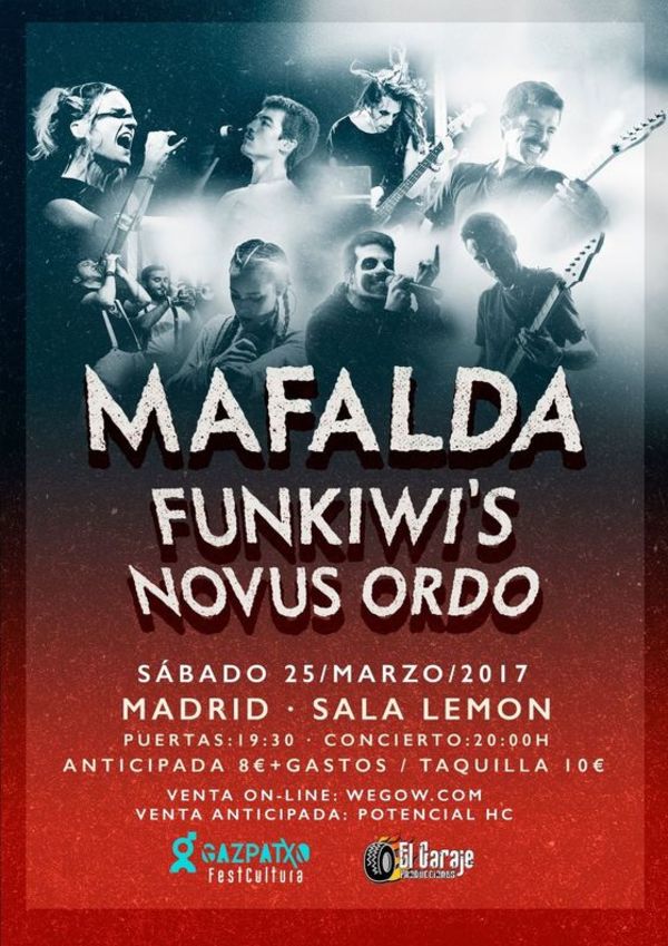 Mafalda Mafalda visitarán Madrid el próximo 25 de marzo durante de su gira