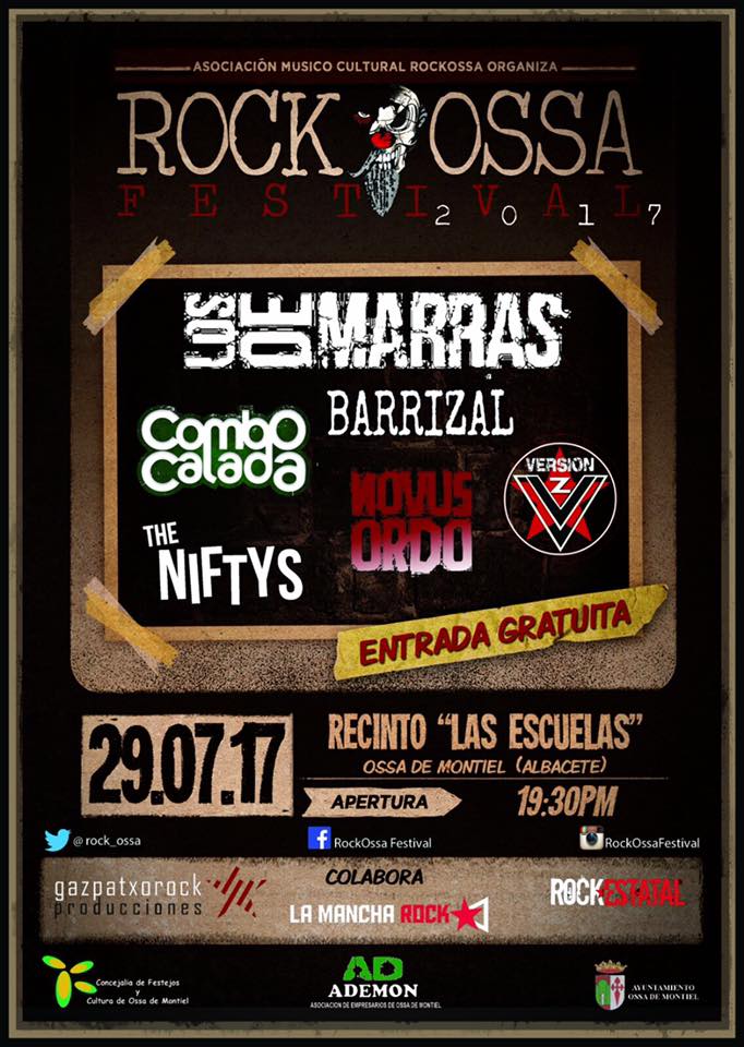 Rockossa Festival Los De Marras encabezarán la próxima edición del RockOssa Festival de Albacete