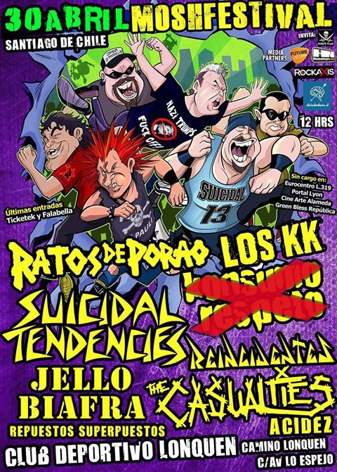 Mosh Festival Konsumo Respeto finalmente no actuarán en el Mosh Festival de Chile el próximo 30 de abril