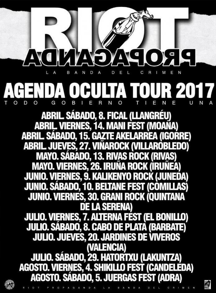 Riot Propaganda Próximas fechas confirmadas de Riot Propaganda presentando su nuevo disco