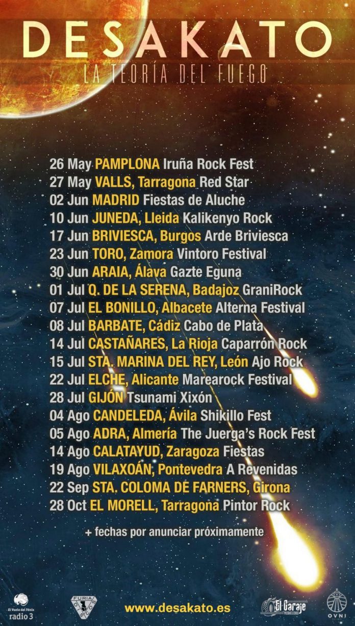Desakato Próximas fechas de Desakato presentando La Teoría del Fuego