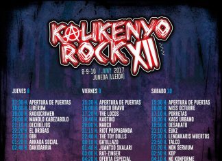 Horarios del XII Festival Kalikenyo Rock de Juneda, Lleida