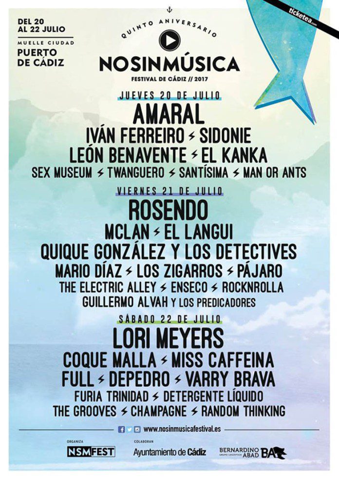 No Sin Musica Cartel completo del Festival No Sin Música 2017 de Cádiz