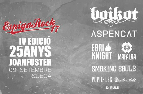 espiga rock Cartel completo del IV Festival Espiga Rock de Sueca, Valencia