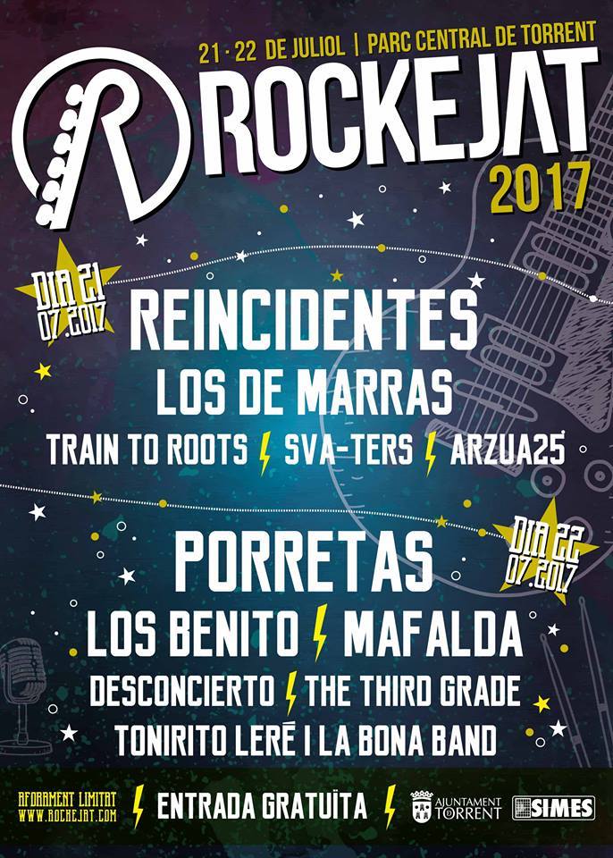 Rockejat Cartel completo del festival Rockejat 2017 en Torrent, Valencia
