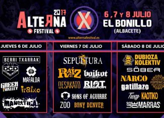 Cartel por días del Alterna Festival de El Bonillo, Albacete