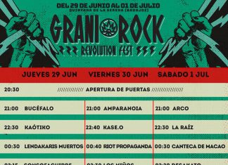 Horarios del Festival Granirock 2017 de Quintana de la Serena, Badajoz
