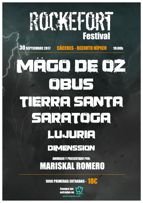 Rockefort Festival Cartel completo del Rockefort Festival 2017 de Cáceres