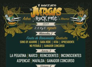 Cartel por días del Juergas Rock Festival 2017 de Adra, Almería