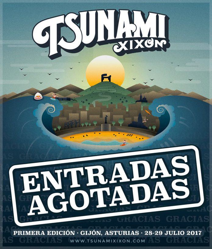 Tsunami Xixon Tsunami Xixón cuelga el cartel de