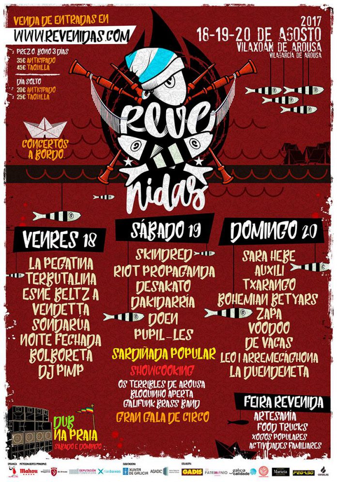 Revenidas Cartel completo por días del Festival Revenidas 2017 de Villagarcía de Arosa