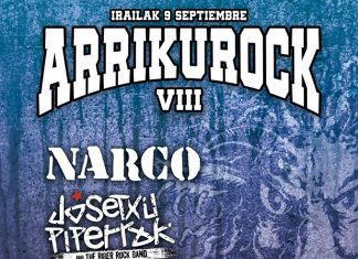 Cartel de la VIII edición del festival gratuito Arrikurock de Antsoain, Navarra