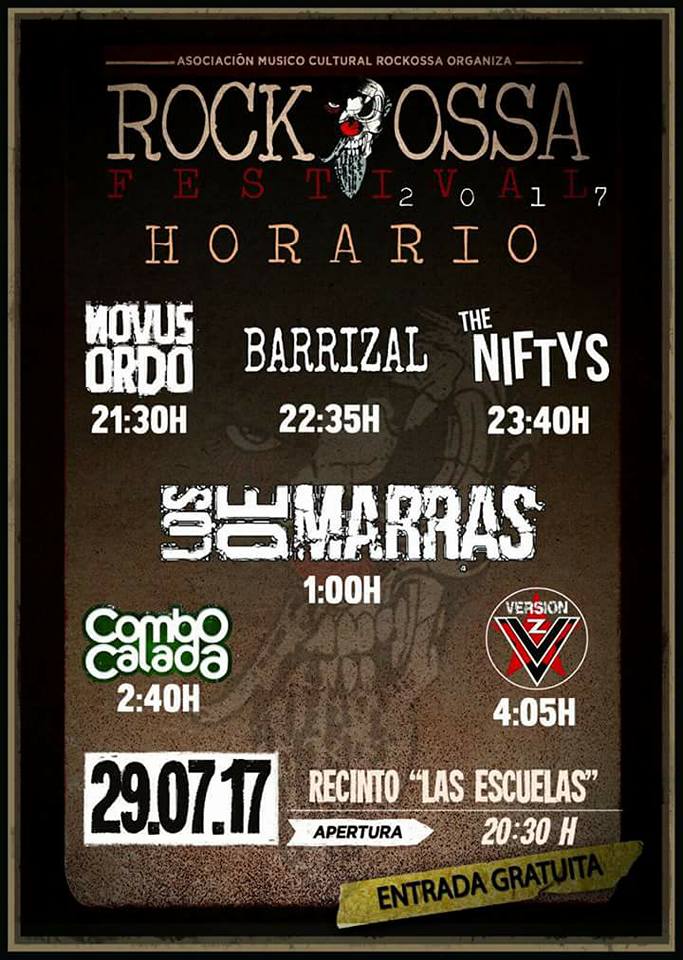 Horarios del Rockossa Festival de Ossa de Montiel, Albacete