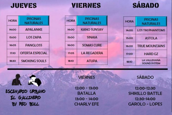 Shikillo Festival Shikillo Festival 2017: horarios del escenario de las piscinas naturales