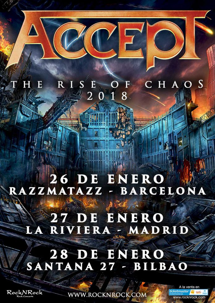 Accept ACCEPT actuarán en Barcelona, Madrid y Bilbao en enero de 2018