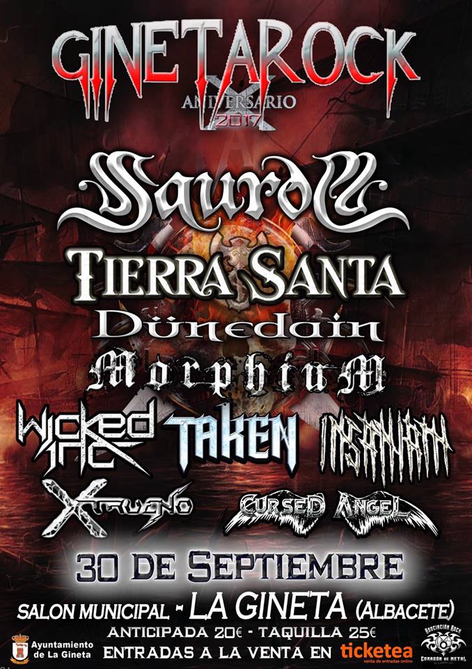 Ginetarock Cartel completo del X aniversario del Festival Ginetarock de La Gineta, Albacete