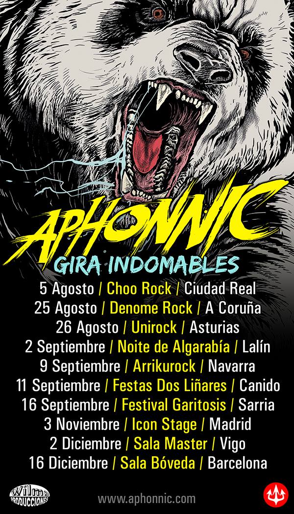 Aphonnic Próximas fechas confirmadas de Aphonnic presentando Indomables