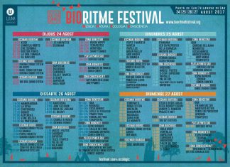 Horarios de actuaciones del BioRitme Festival de Vilanova de Sau, Barcelona