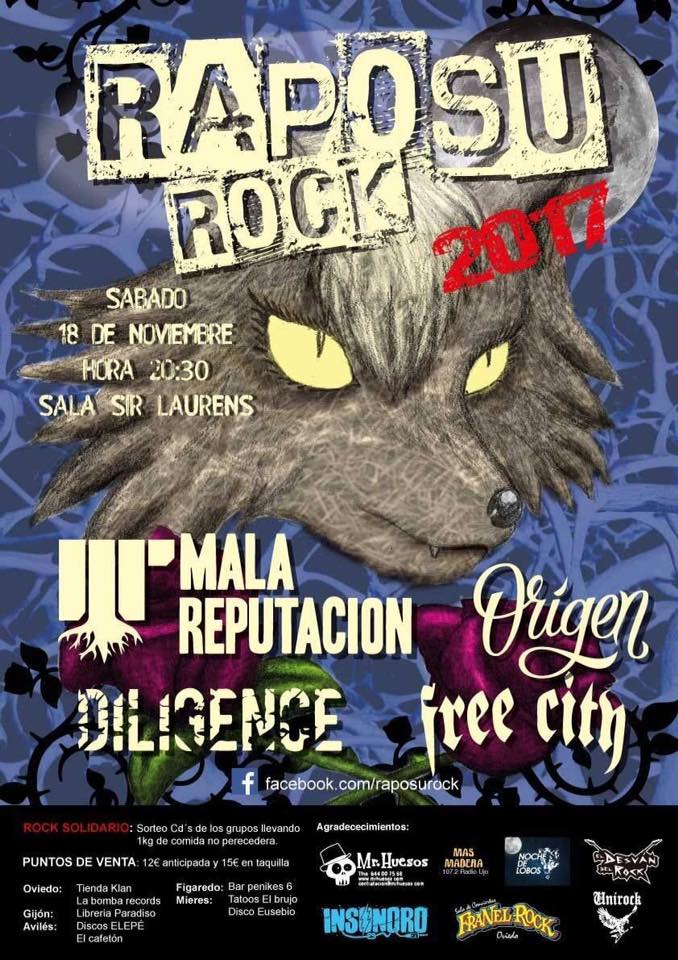 Raposu Rock Cartel completo del Festival Raposu Rock 2017 de Oviedo