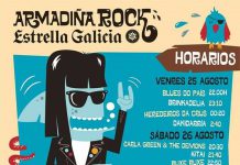 Horarios del Festival Armadiña Rock de Combarro, Galicia Cartel completo por días del Festival Armadiña Rock Estrella Galicia de Combarro, Pontevedra