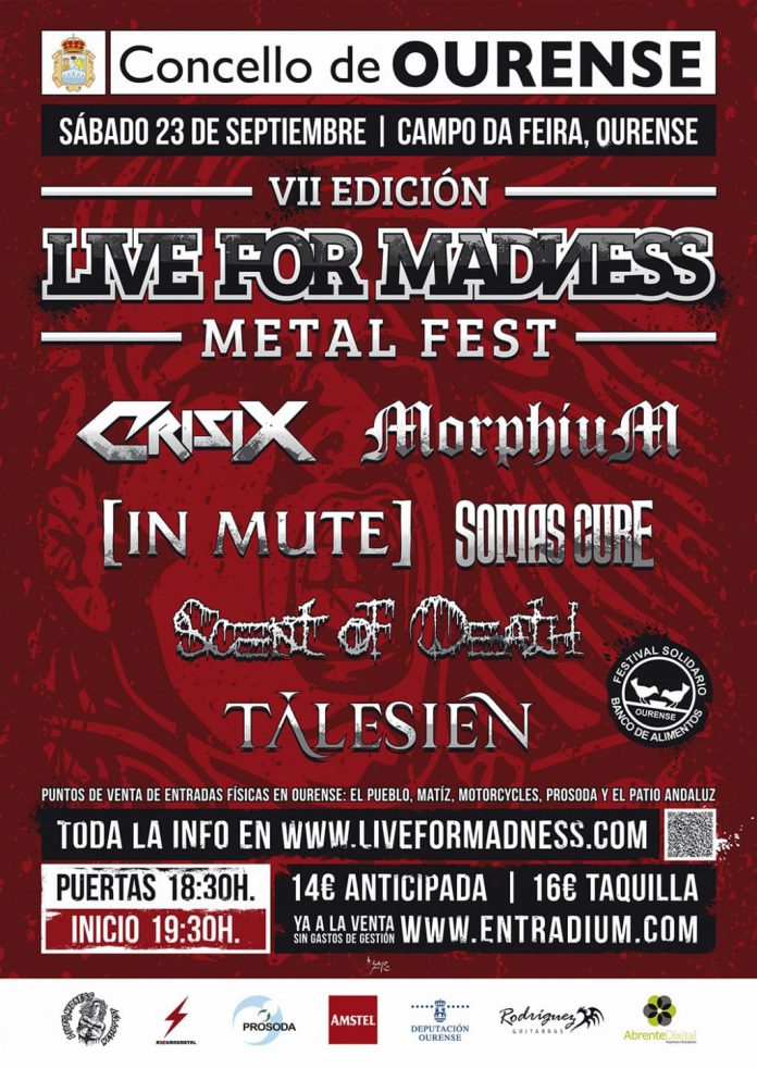 Live for Madness Cartel completo y horarios de la VII edición del festival Live For Madness Metal Fest de Ourense
