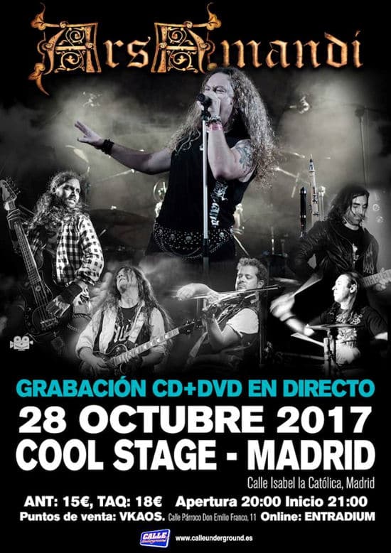 Ars Amandi Ars Amandi grabará su DVD en directo el próximo sábado 28 de octubre en Madrid