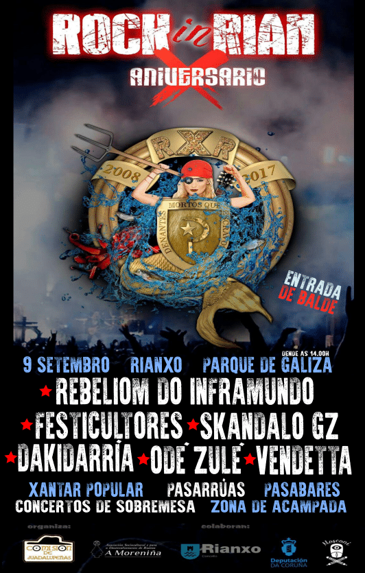 Rock in Rian Cartel y horarios de la X edición del festival Rock In Rian de Rianxo, A Coruña