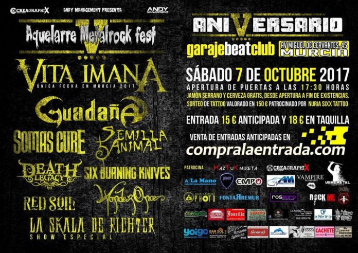 Cartel completo de la V edición del Aquelarre Metalrock Fest en Murcia