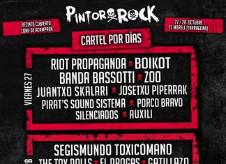 Cartel por días del festival Pintorrock 2017 de El Morell, Tarragona