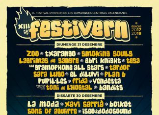 Cartel completo y por días de la XIII edición del festival Festivern de Tavernes, Valencia