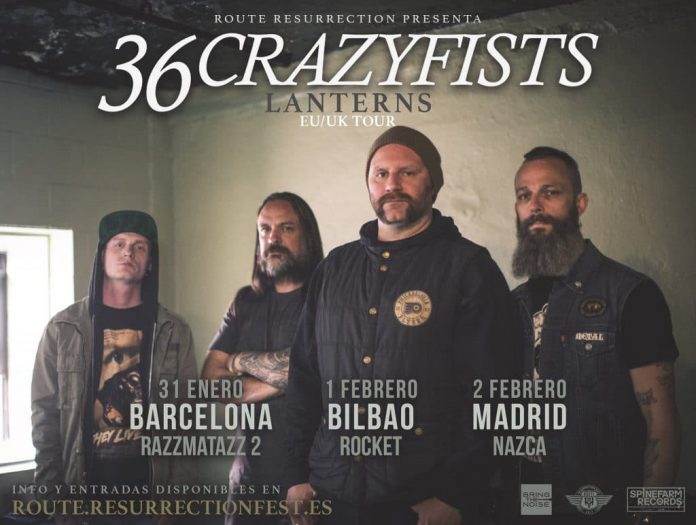 36 Crazyfists Los americanos 36 Crazyfists visitarán la península a principios del 2018