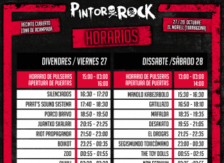 Horarios de actuaciones del festival Pintorrock 2017 de El Morell, Tarragona
